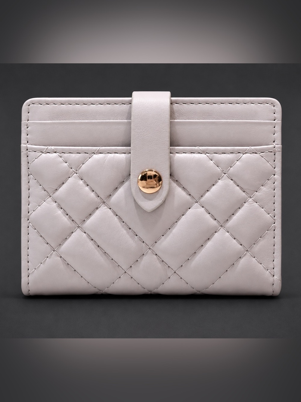 NWT Kurt Geiger Brixton White Quilted Leather Card Wallet